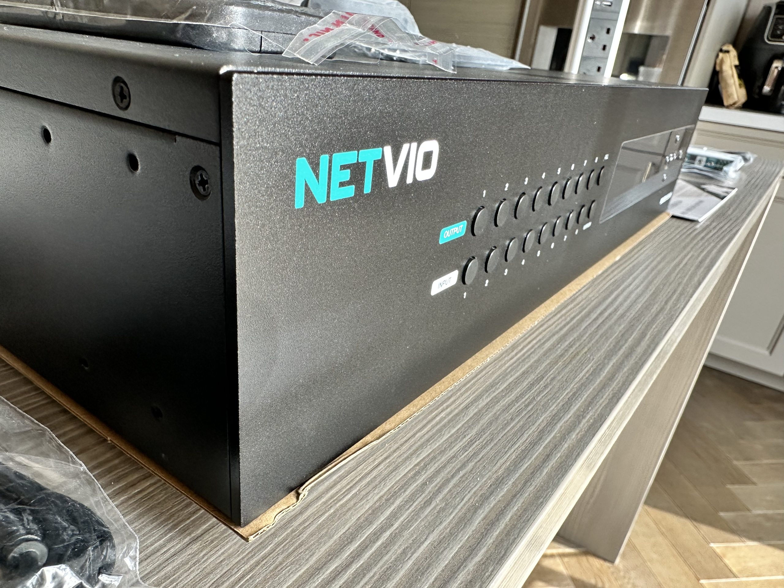 Netvio video distribution in the equipment rack at Greystones